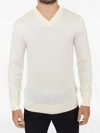 Ermanno Scervino V Neck Wool Blend Mens Pullover In Neutral