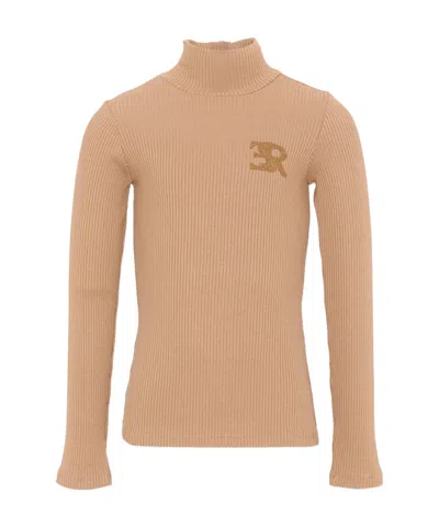 Ermanno Scervino Logo-patch Ribbed T-shirt In Neutral