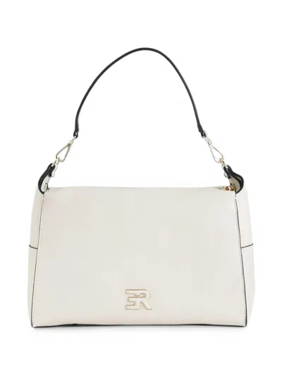 Ermanno Scervino Logo-plaque Pebbled Tote Bag In White