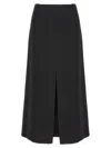 Ermanno Scervino Felted A-line Midi Skirt In 黑色的