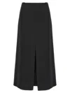Ermanno Scervino Felted A-line Midi Skirt In Black