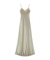 Ermanno Scervino Long Lingerie-style Dress In Silk Satin In Metallic
