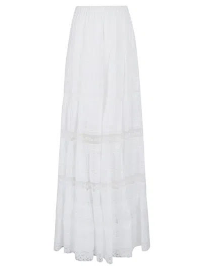 Ermanno Scervino Long Skirt In Bright White