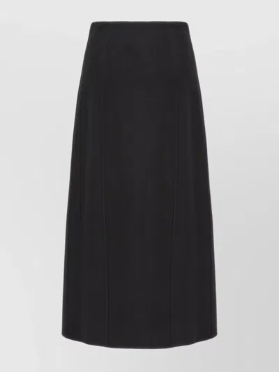 Ermanno Scervino Long Skirt Cloth Back Slit In Black
