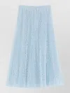 Ermanno Scervino Long Skirt Pleated Midi Lace Elastic In Blue