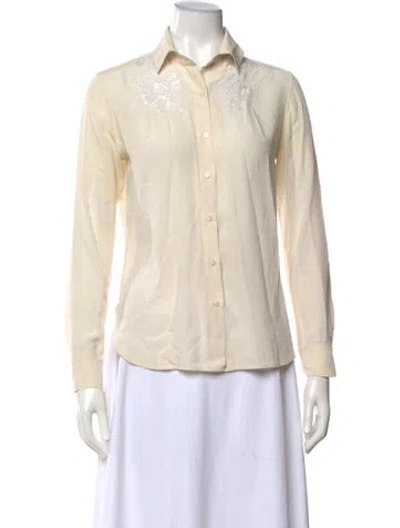 Pre-owned Ermanno Scervino Long Sleeve Blouse In Neutral