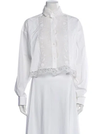 Pre-owned Ermanno Scervino Long Sleeve Blouse In Neutrals