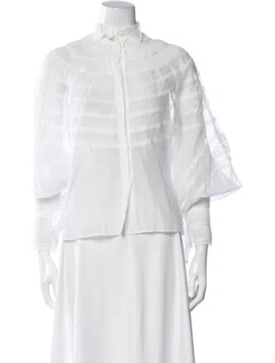 Pre-owned Ermanno Scervino Long Sleeve Blouse W/ Tags In White