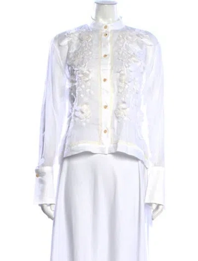 Pre-owned Ermanno Scervino Long Sleeve Blouse W/ Tags In White