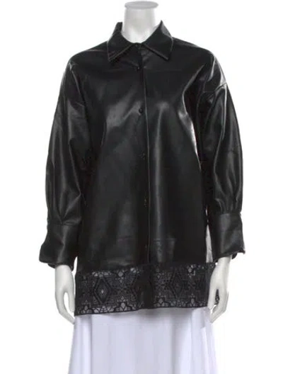 Pre-owned Ermanno Scervino Long Sleeve Button-up Top In Black