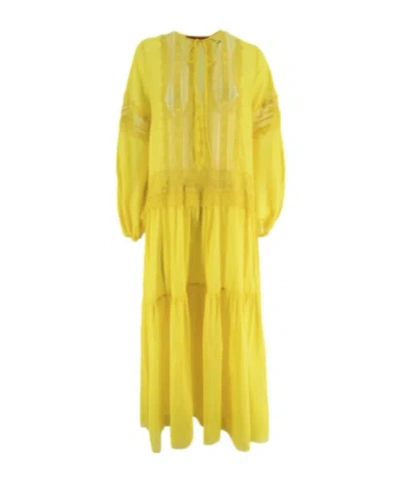 Ermanno Scervino Long Sleeve Dress In Yellow