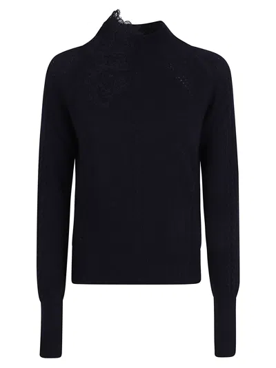 Ermanno Scervino Long Sleeve High Neck Sweater In Black