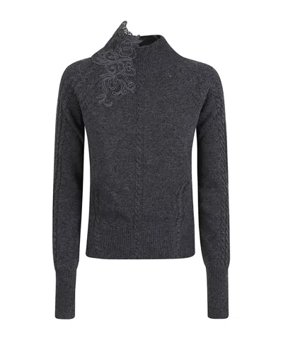 ERMANNO SCERVINO LACE CABLE-KNIT JUMPER