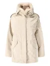 Ermanno Scervino Short Creamy Beige Shearling-lined Jacket With Epaulets In Neutral