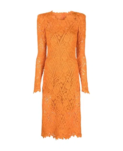 ERMANNO SCERVINO ERMANNO SCERVINO MACRAME LACE MIDI DRESS