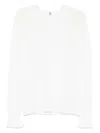 Ermanno Scervino Long Sleeve Merino Sweater In White
