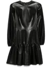 Ermanno Scervino Long-sleeve Midi Dress In Black