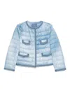 Ermanno Scervino Long Sleeve Quilted Downcoat With Denim Look In Azul