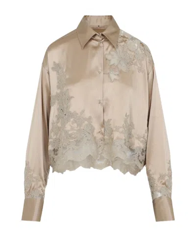 Ermanno Scervino Long Sleeve Shirt In Gold