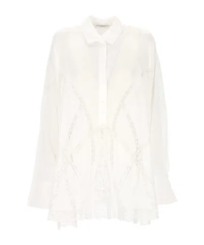 Ermanno Scervino Long Sleeve Shirt In White