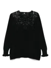 Ermanno Scervino Long Sleeve Sweater In Black