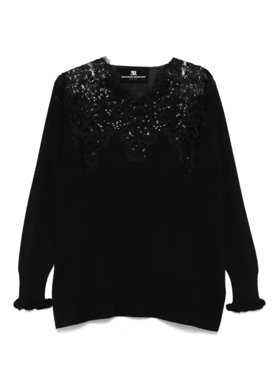 Ermanno Scervino Long Sleeve Sweater In Black
