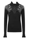 Ermanno Scervino Long Sleeve Sweater In Black