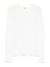 Ermanno Scervino Long Sleeve Merino Sweater In White