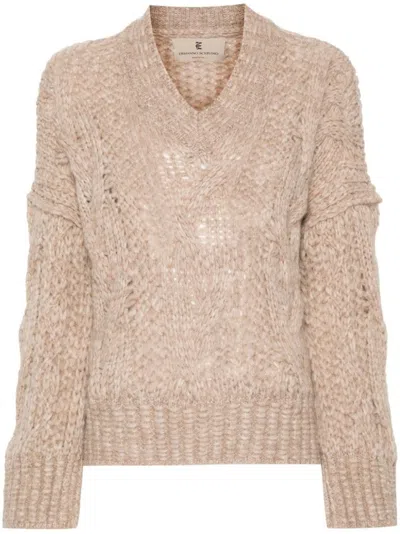 ERMANNO SCERVINO LONG-SLEEVE SWEATER WITH TEXTURED KNIT