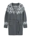 Ermanno Scervino Jacquard Belted Cardigan In Gray