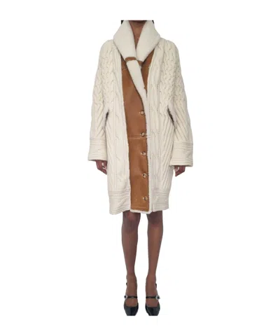 Ermanno Scervino Long-sleeved Cardigan In Neutral