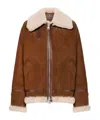 Ermanno Scervino Brown Chocolate Brown Shearling Coat In Brown