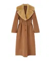 Ermanno Scervino Long-sleeved Coat In Brown