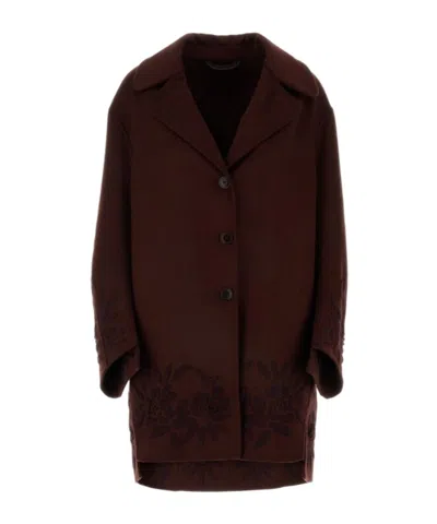 ERMANNO SCERVINO ERMANNO SCERVINO MOTIF-EMBROIDERED DROP-SHOULDER COAT