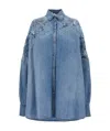 Ermanno Scervino Long-sleeved Denim Shirt In Blue