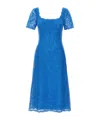 Ermanno Scervino Knee-length Lace Dress Short Sleeves In Blue