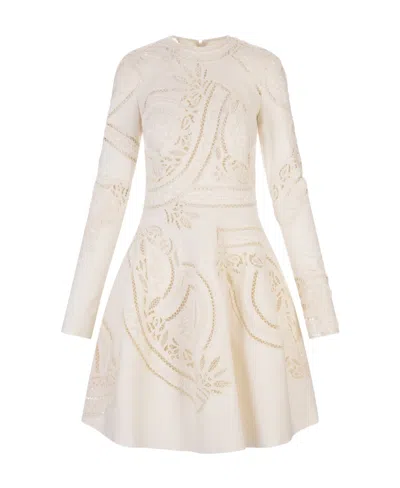 Ermanno Scervino Long Sleeved Dress In White