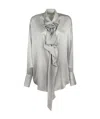 Ermanno Scervino Long-sleeved Frilly Shirt In Gray