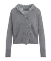 Ermanno Scervino Long-sleeved Knitted Cardigan In Gray