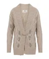 Ermanno Scervino Cable Knit Cardigan Crystal Embellishments