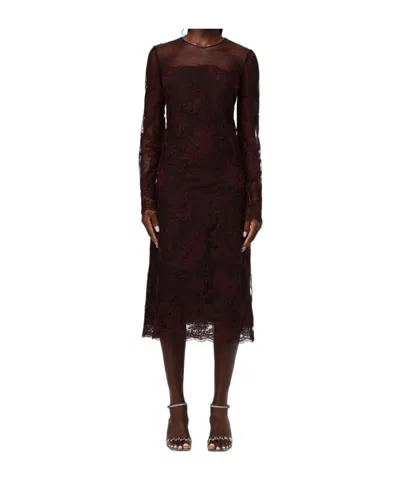 Ermanno Scervino Long-sleeved Lace Dress In Black