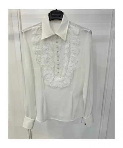 Ermanno Scervino Long-sleeved Lapel Blouse In Gray
