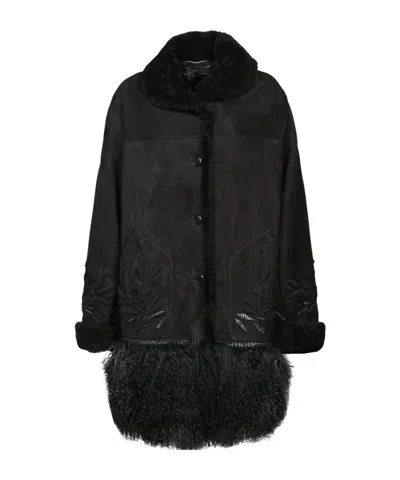 ERMANNO SCERVINO LONG-SLEEVED PATTERNED COAT
