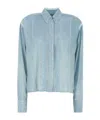 Ermanno Scervino Viscose Shirt With Lace Inserts And Cuffs In Blue