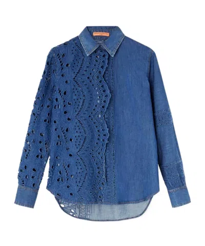 Ermanno Scervino Long-sleeved Shirt In Blue