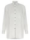 Ermanno Scervino Contrast Plastron White Tuxedo Shirt With Covered Button Closure In White