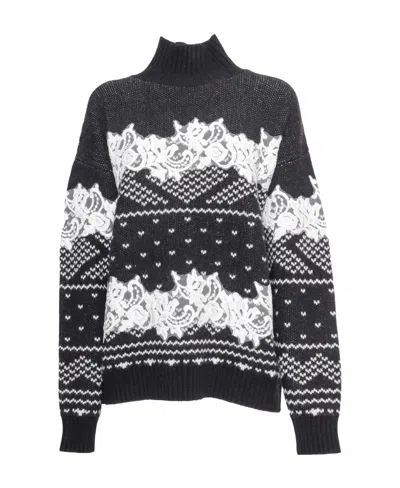 Ermanno Scervino Long-sleeved Sweater In Black
