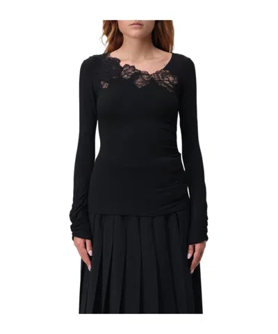 Ermanno Scervino Long-sleeved Sweater In Black
