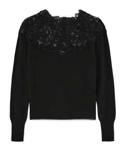 Ermanno Scervino Long-sleeved Sweater In Black