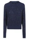 Ermanno Scervino Baguette Studded Sweater Sweaters And Cardigans Blue In Blue